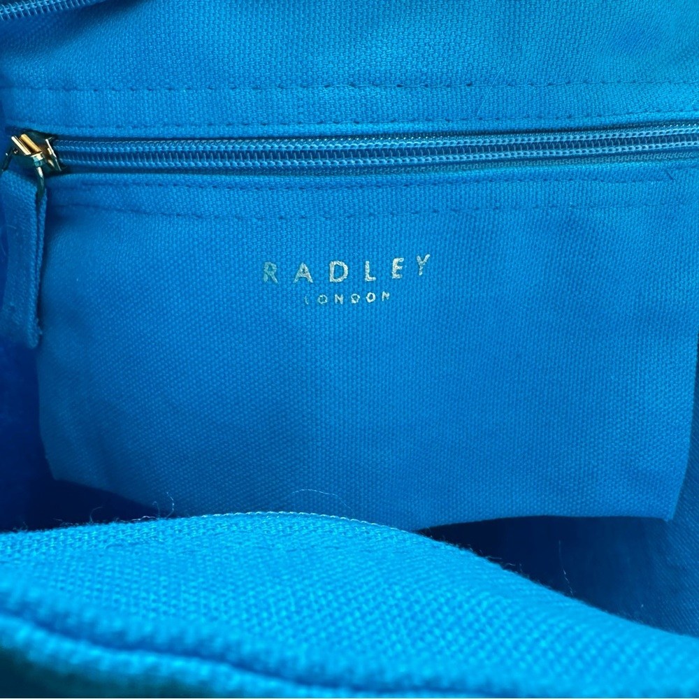 Radley London Large Zip Top Blue Tote Bag in Vibrant Azure Climbing Rocks - Picture 14 of 15